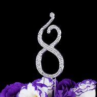 LOVENJOY with Gift Box Number 1 Crystal Rhinestone Baby Shower Wedding Birthday Anniversary Engagement Metal Cake... N34