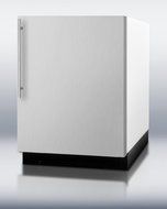 Summit BI605RSSVH: Built-in refrigerator-freezer with manual defrost, white cabinet, and stainless steel door N5