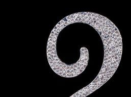 LOVENJOY with Gift Box Number 1 Crystal Rhinestone Baby Shower Wedding Birthday Anniversary Engagement Metal Cake... N35