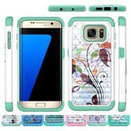 Galaxy S7 Edge Case, HLCT Rugged Shock Proof Dual-Layer Case for Samsung Galaxy S7 Edge (2016) (Green White A) N23