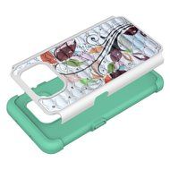 Galaxy S7 Edge Case, HLCT Rugged Shock Proof Dual-Layer Case for Samsung Galaxy S7 Edge (2016) (Green White A) N24