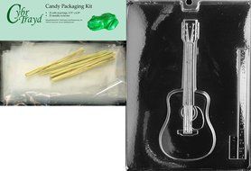 Cybrtrayd J030 Guitar Chocolate Candy Mold with Exclusive Cybrtrayd Copyrighted Chocolate Molding Instructions N3