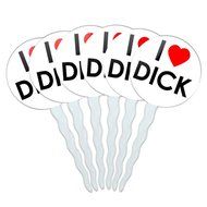Set of 6 Cupcake Picks Toppers Decoration I Love Heart - Sloths N44