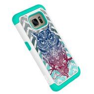 Galaxy S7 Edge Case, HLCT Rugged Shock Proof Dual-Layer Case for Samsung Galaxy S7 Edge (2016) (Green White A) N29