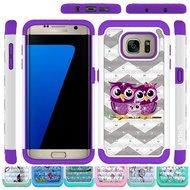 Galaxy S7 Edge Case, HLCT Rugged Shock Proof Dual-Layer Case for Samsung Galaxy S7 Edge (2016) (Green White A) N30