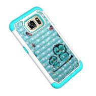 Galaxy S7 Edge Case, HLCT Rugged Shock Proof Dual-Layer Case for Samsung Galaxy S7 Edge (2016) (Green White A) N31