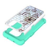 Galaxy S7 Edge Case, HLCT Rugged Shock Proof Dual-Layer Case for Samsung Galaxy S7 Edge (2016) (Green White A) N34