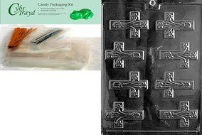 Cybrtrayd R021 Fancy Crosses Chocolate Candy Mold with Exclusive Cybrtrayd Copyrighted Chocolate Molding Instructions... N5