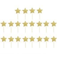 Pack of 20 Glitter Paper Star Cake Topper Birthday Kids Baby Shower Cake Decor N3