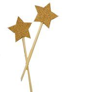 Pack of 20 Glitter Paper Star Cake Topper Birthday Kids Baby Shower Cake Decor N4