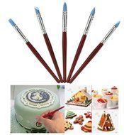 Lesirit 5 pcs Rubber Shaping Modeling Paint Brushes for Sculpture Pottery (Red) N4