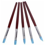 Lesirit 5 pcs Rubber Shaping Modeling Paint Brushes for Sculpture Pottery (Red) N6