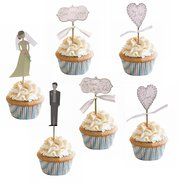 M2cbridge 48 Pack Ballerina Fairy Cupcake Toppers Cupcake Sticks Food Flags for Weddings or Parties (12 Bride+... N9