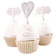 M2cbridge 48 Pack Ballerina Fairy Cupcake Toppers Cupcake Sticks Food Flags for Weddings or Parties (12 Bride+... N10