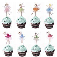 M2cbridge 48 Pack Ballerina Fairy Cupcake Toppers Cupcake Sticks Food Flags for Weddings or Parties (12 Bride+... N11