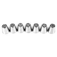 Hommii 7pcs/set Russian Icing Piping Nozzles Cake Decoration Tips Home Baking DIY Tool Tulip Rose Nozzle Tip N4