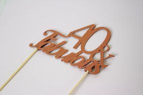 All About Details Copper 40-&amp;-fabulous Cake Topper