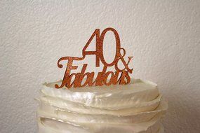 All About Details Copper 40-&amp;-fabulous Cake Topper N2