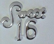 48 Pcs Plastic Cake Topper Sweet 16 Sign White with Silver Party Favor Decorations