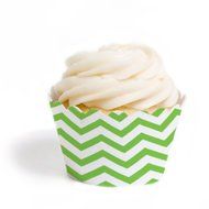 Dress My Cupcake Standard Cupcake Wrappers, Chevron, Orange, Set of 12 N14