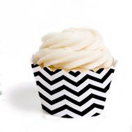 Dress My Cupcake Standard Cupcake Wrappers, Chevron, Orange, Set of 12 N16