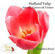 Holland Tulip Petal Cutters &amp; Veiner Set/4 By Icing Petals N2