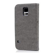 S5 Case,Samsung Galaxy S5 Case (i9600) - Wallet Embossed Flower Tree PU Leather Soft TPU Inner Cover with Magnetic... N44