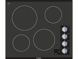 Bosch NEM5466UC Series 24" Frameless Electric Cooktop with 4 Burners in Black N2
