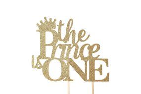 All About Details Gold The Prince is One Cake Topper N3