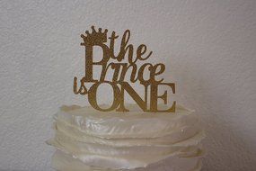 All About Details Gold The Prince is One Cake Topper N4