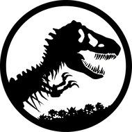 Jurassic World Park Dinosaur White Logo Edible Image Photo 8&quot; Round Cake Topper Sheet Personalized Custom Customized...