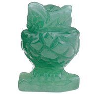 JOVIVI 1pc Natural Carved Gemstones Owl Figurine 1.5'' Room Decoration, with Gift Box (Tiger Eye) N9