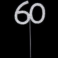 60th Anniversary Birthday Party Cake Topper w/Rhinestone N5