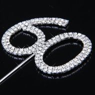 60th Anniversary Birthday Party Cake Topper w/Rhinestone N6