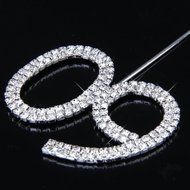 60th Anniversary Birthday Party Cake Topper w/Rhinestone N7