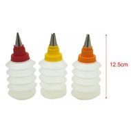 5 PCS Squeeze Bottles + 5 PCS Stainless Steel Piping Mouth + 1 PCS Spatula DIY Cake Baking Decorating Making Tools... N2