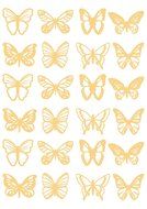 PRE-CUT GOLD / YELLOW &amp; WHITE BUTTERFLIES M2 EDIBLE RICE / WAFER PAPER CUP CAKE TOPPERS BIRTHDAY PARTY WEDDING...