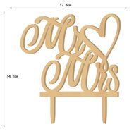 Pixnor Rustic Wedding Cake Topper &quot; Mr Mrs &quot; ,Wood Cake Topper for Cake Decorations (Wood colour) N2