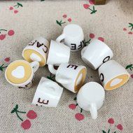 10Pieces Flat Back Resin Cabochon Fake White Cafe Cup DIY Flatback Embellishment Accessories Scrapbooking