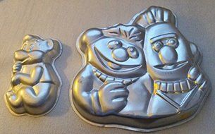2 Novelty Cake Pans - Bert and Ernie - Little Bear - Retired