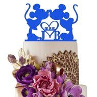 Sugar Yeti Made In USA Personalized Wedding Cake Topper Minnie Heart Mickey Initials With Date #25 Black N10