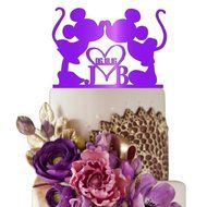 Sugar Yeti Made In USA Personalized Wedding Cake Topper Minnie Heart Mickey Initials With Date #25 Black N12