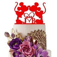 Sugar Yeti Made In USA Personalized Wedding Cake Topper Minnie Heart Mickey Initials With Date #25 Black N13