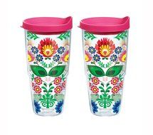 Tervis Folk Heritage Tumbler with Travel Lid, 16 oz, Clear N3