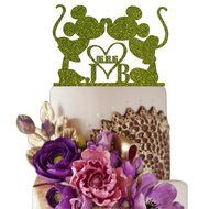 Sugar Yeti Made In USA Personalized Wedding Cake Topper Minnie Heart Mickey Initials With Date #25 Black N14