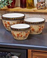 Country Kitchen Set of 3 Bowls