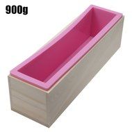 YFShine Flexible Rectangle Silicone Soap Loaf Mold Wooden Box DIY Making Supplies Tools (1200g, Pink) N15