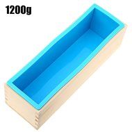 YFShine Flexible Rectangle Silicone Soap Loaf Mold Wooden Box DIY Making Supplies Tools (1200g, Pink) N16