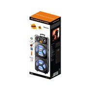 QFX SBX-122 2x12" PA Speaker w/Bluetooth/FM/USB/SD/AUX-In/Lights/Remote/Mic N2