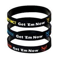 Pokemon Go Theme Silicone Wristband Bracelets [Set of 3] - Mystic [Blue] (1), Valor [Red] (1), Instinct [Yellow... N5